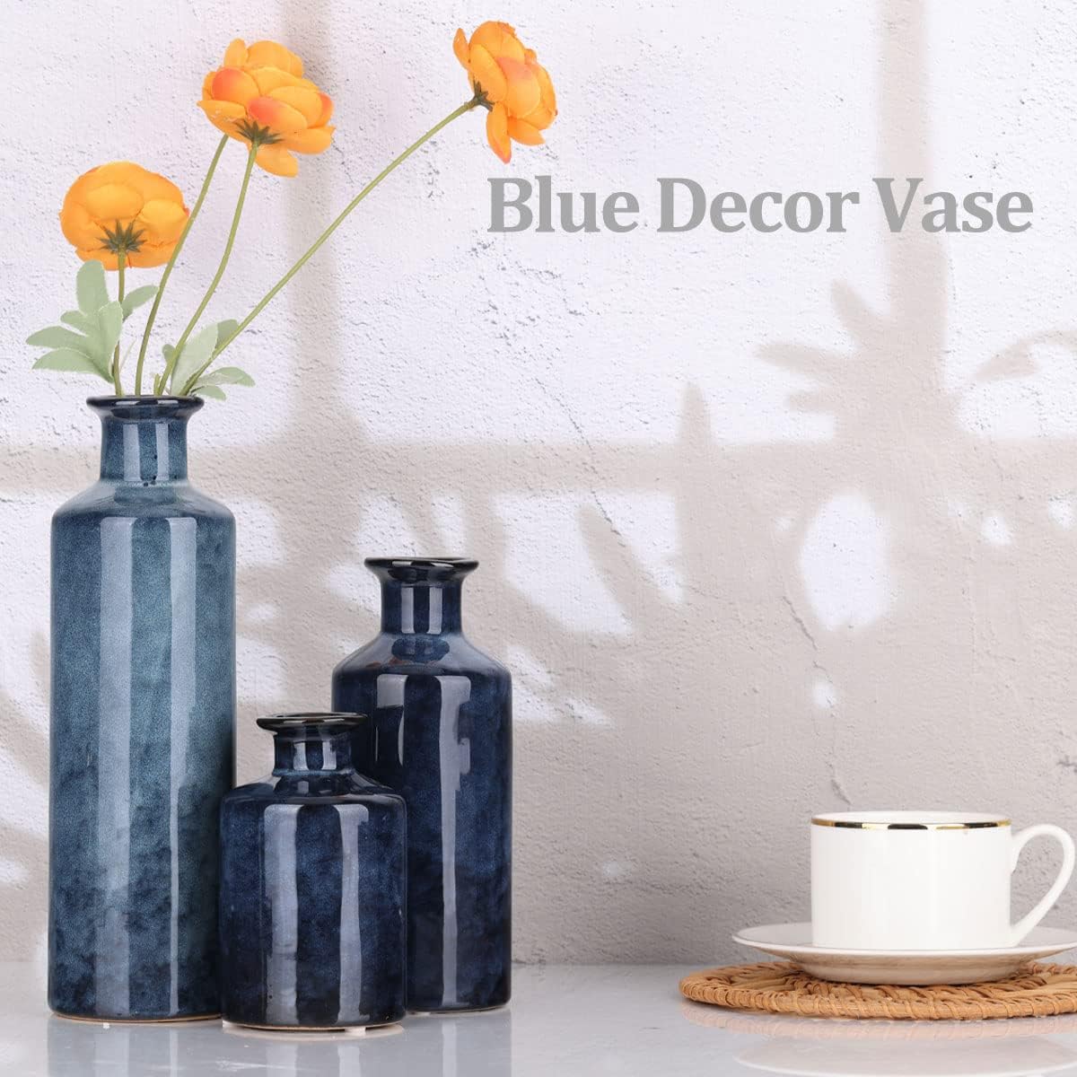 The Indigo Horizon Vase Trio