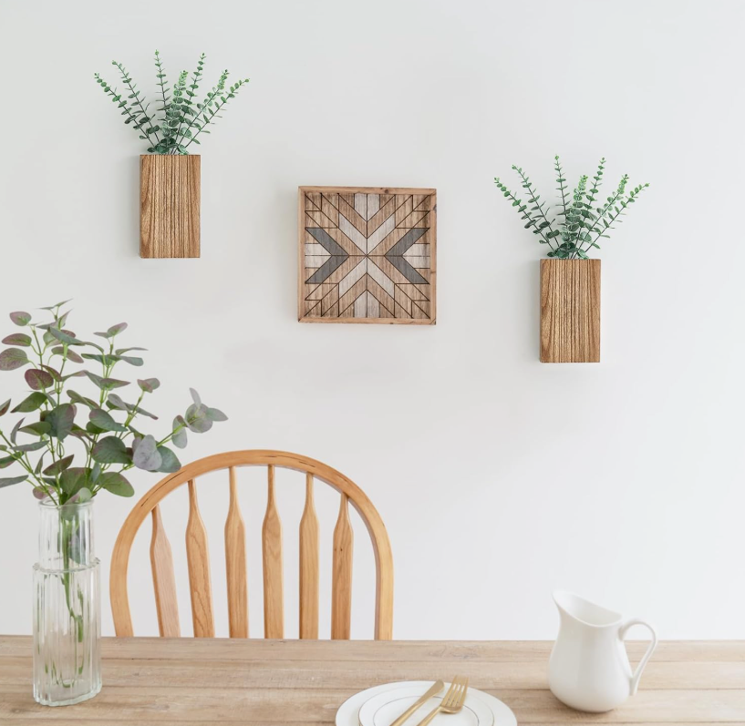 The Timberline Minimal Wall Vases — Set of Two