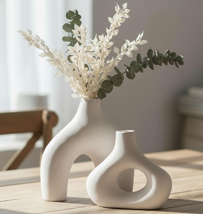 The Olive Arc Vase Duo