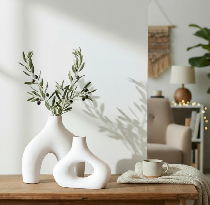 The Olive Arc Vase Duo