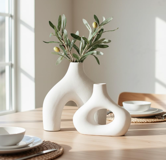 The Olive Arc Vase Duo